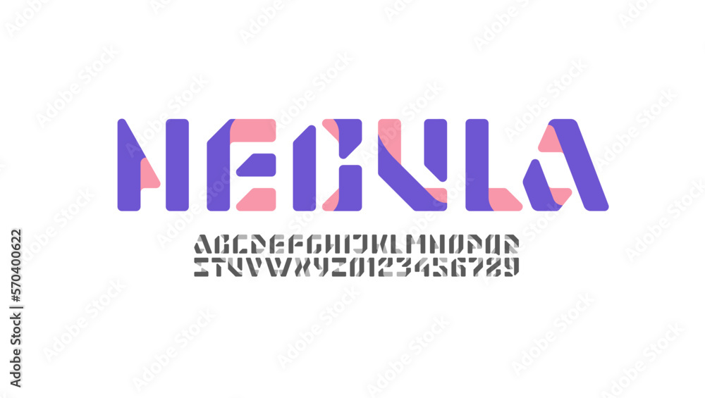 Abstract hi tech techno alphabet font, for your future design logo or brand name or game, vector illustration 10EPS