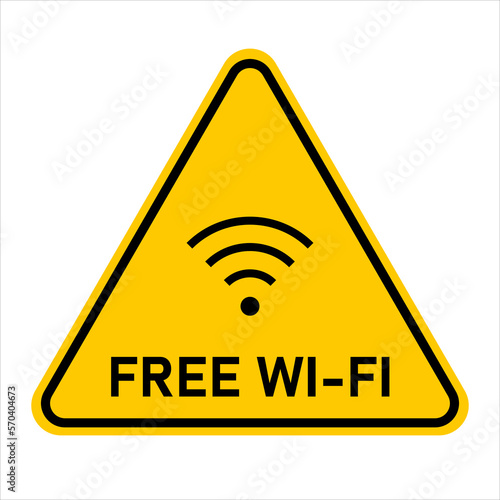 Free wi-fi. Free Wi-Fi sign. Wifi vector illustration.