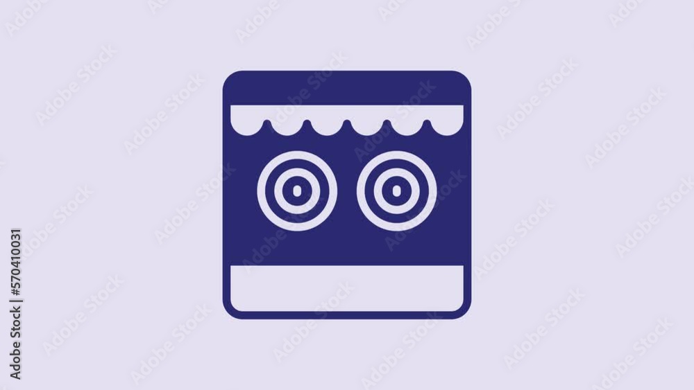 Blue Shooting gallery icon isolated on purple background. 4K Video motion graphic animation Blue Shooting gallery icon isolated on purple background. 4K Video motion graphic animation