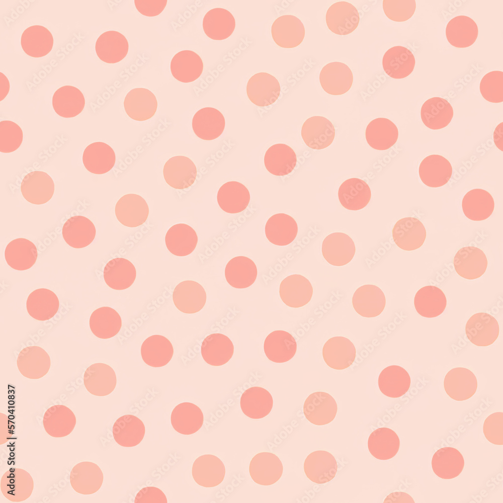 Polka dot seamless pattern. Simple minimal design print, polka dots pink background, tile. For home decor, fabric textile pattern, postcard, wrapping paper, wallpaper