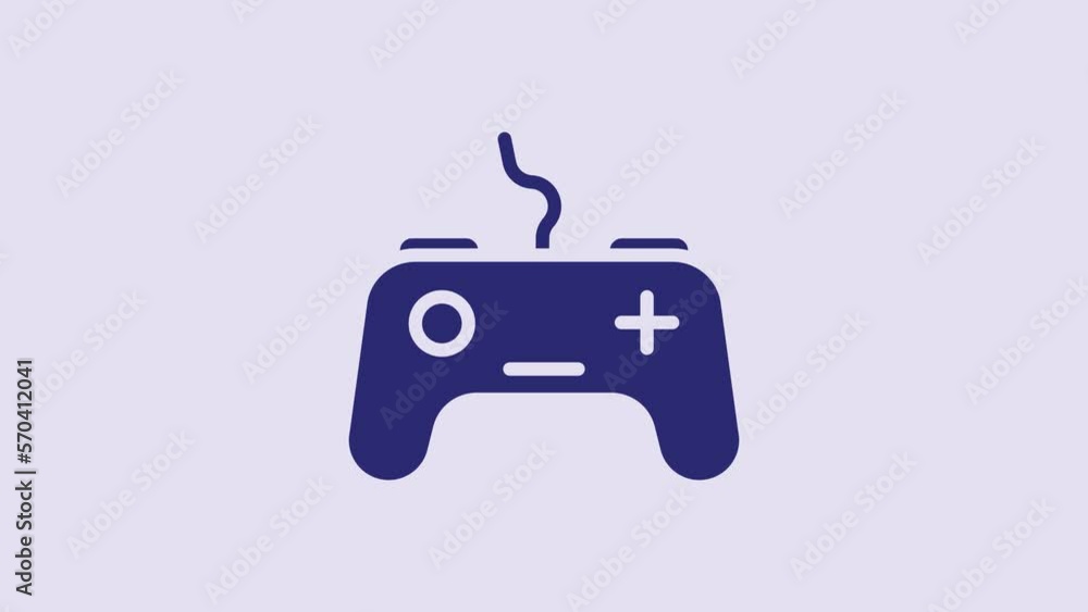 Blue Gamepad icon isolated on purple background. Game controller. 4K Video motion graphic animation Blue Gamepad icon isolated on purple background. Game controller. 4K Video motion graphic animation