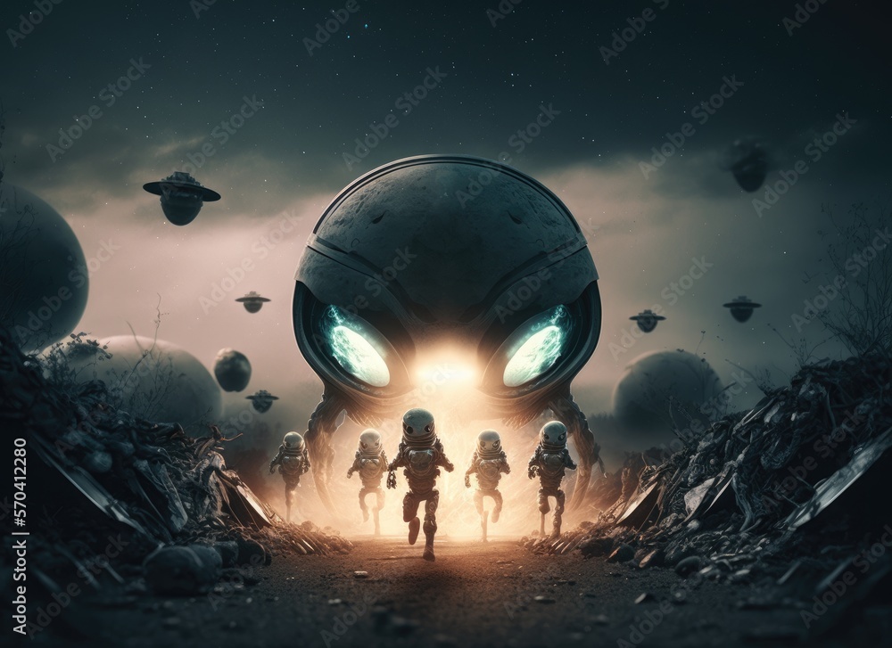 Obraz premium aliens invading earth