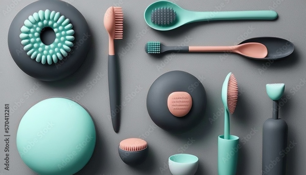 a collection of different types of toothbrushes and toothpaste on a