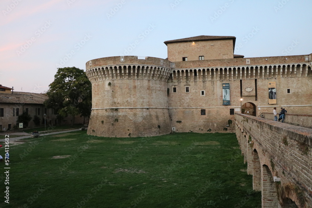 Rocca Roveresca in Senigallia at dusk, Ancona Italy