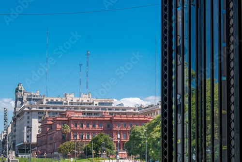 View of Pink house from CCK in Buenos Aires downtown photo
