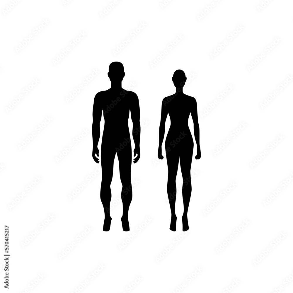 male and female body vector illustration for icon,symbol or logo. silhouettes of male and female bodies male and female body vector illustration for icon,symbol or logo. silhouettes of male and female bodies