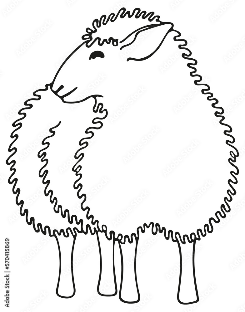 Cute outline sheep illustration single element, hand drawn witn fineliner. Black line design isolated on transparent background for the cattle logo. Lamb emblem mascot concept for cattle icon. Cute outline sheep illustration single element, hand drawn witn fineliner. Black line design isolated on transparent background for the cattle logo. Lamb emblem mascot concept for cattle icon.