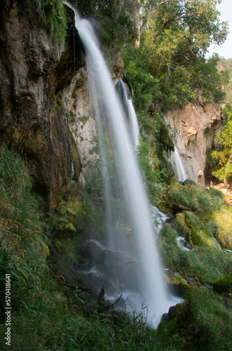 waterfall over cliff  long exposure