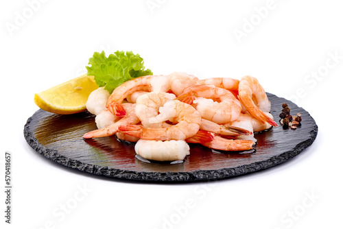 Shrimps, king prawns, isolated on white background.