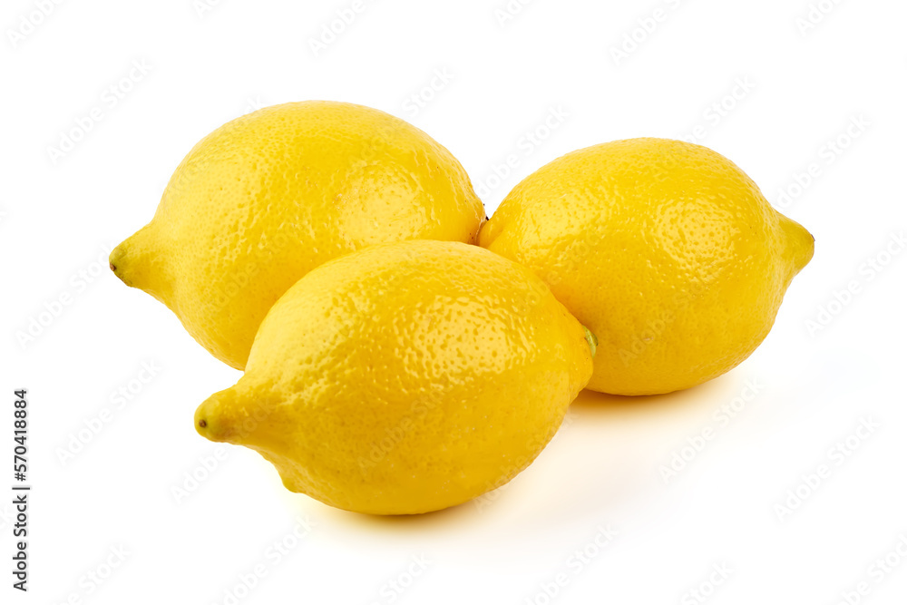 Fresh lemon with slice, isolated on white background. Fresh lemon with slice, isolated on white background.
