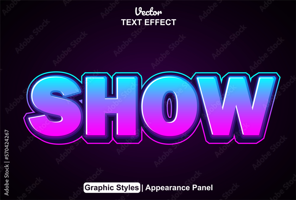 show text effect with graphic style and editable