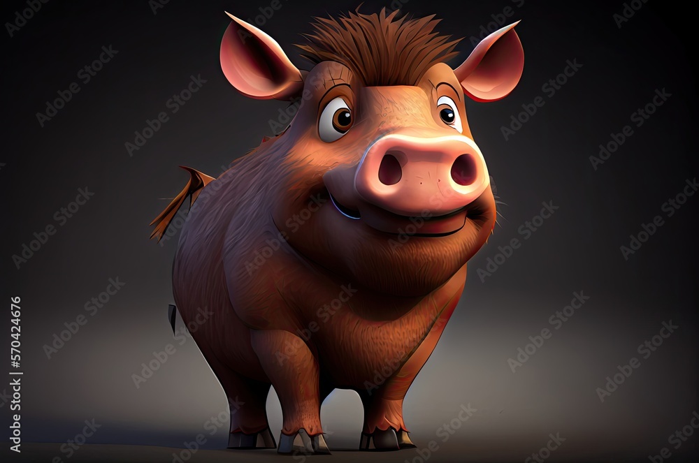 Boar Cute Design Generative AI Boar Cute Design Generative AI