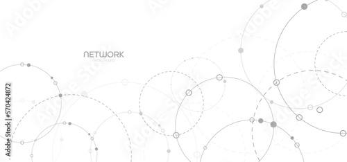 Network background. Connections with points, lines, and people icons. Vector technology background