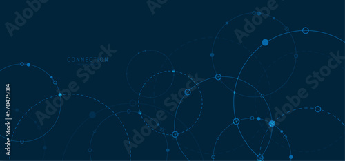 Network background. Connections with points, lines, and people icons. Vector technology background