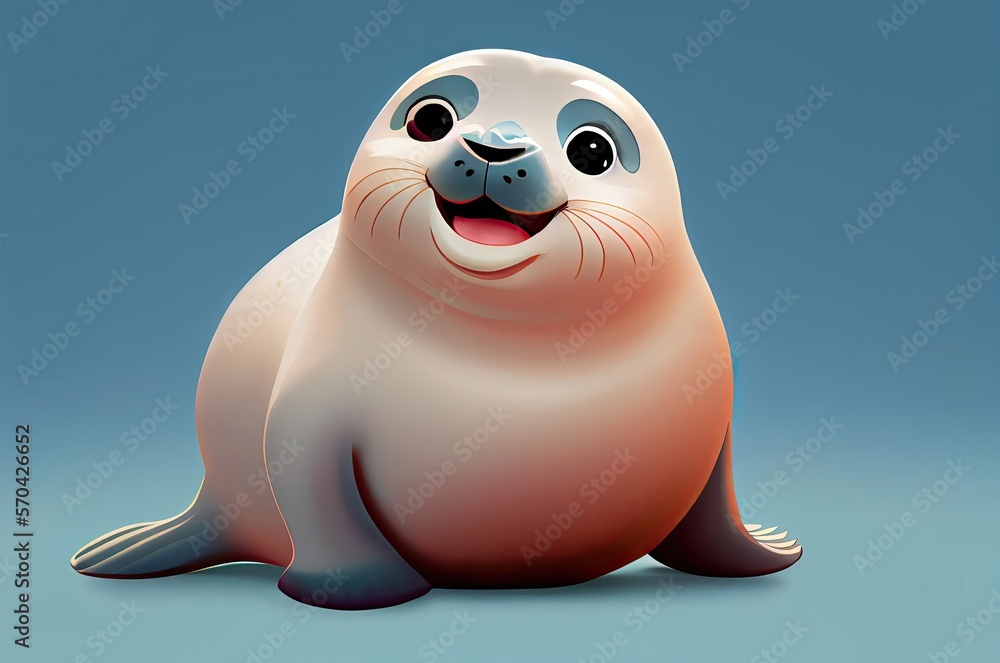 Seal Charming Cartoon Generative AI Seal Charming Cartoon Generative AI