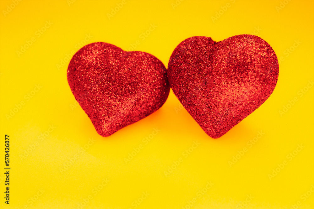 concept of the postcard with two hearts shape concept of the postcard with two hearts shape