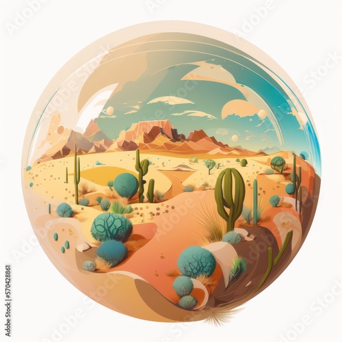  Ilustração científica da natureza, deserto, rainflorest, cientific illustration, GENERATIVE AI photo