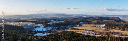 View of the Kłodzko Valley. It's spring in the valleys.