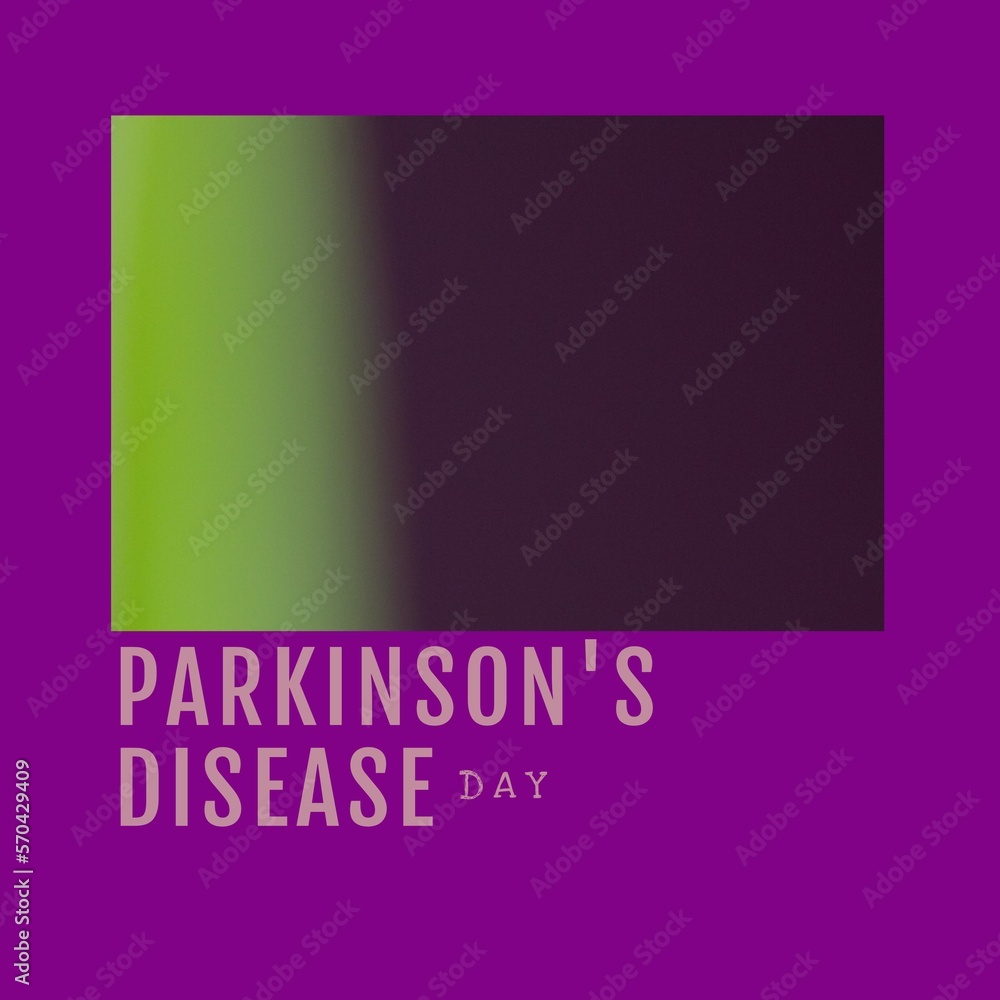 Fototapeta premium Composition of parkinson's disease day text and copy space on purple background