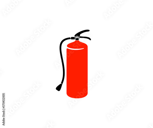Extinguisher, fire extinguisher, extinguishing and fire fighting, graphic design. Fire, flames, firefighter, extinguish and fire equipment, sign and symbol, vector design and illustration