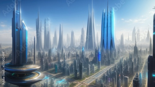 Futuristic skyscrapers of the city of the future