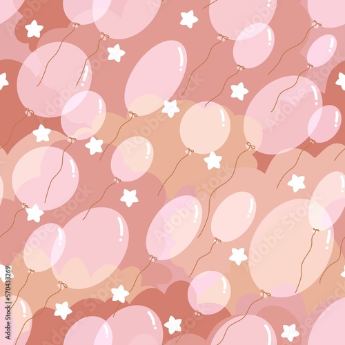 Wallpaper Mural Cartoon festive balloons seamless birthday pattern for wrapping paper and kids clothes print and fabrics Torontodigital.ca