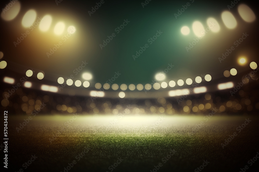 Soccer field and the bright lights background