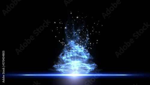 Fire Teleport Effect 4K.
This stock motion graphics video is a teleportation effect that presents glimmering fire growing into a standing human form while enveloped in a smoky frame that shoots elect
