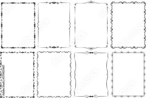 vector frames black on a white background