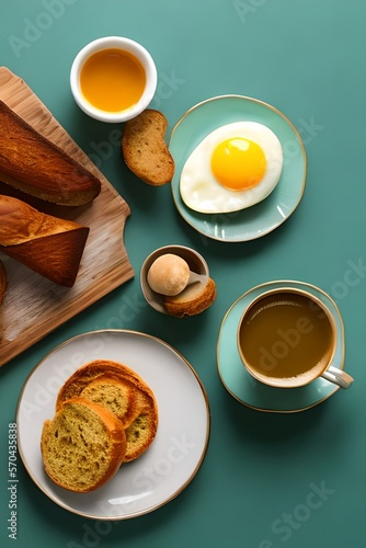 breakfast with eggs and coffee  generative ai