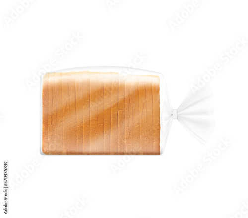 Bread packaging mockup with clip band. Vector illustration isolated on white background ready and simple to use for your design. Mockup will make the presentation look as realistic as possible. EPS10.