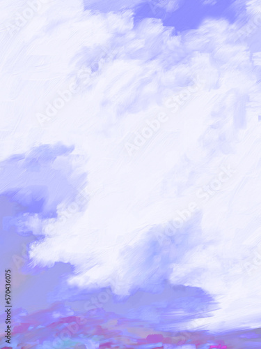 Lovely Impressionistic Cloudscape - Digital Painting/Illustration/Art/Artwork Background or Backdrop, or Wallpaper 