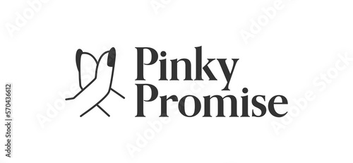Minimalist pinky promise logo with text