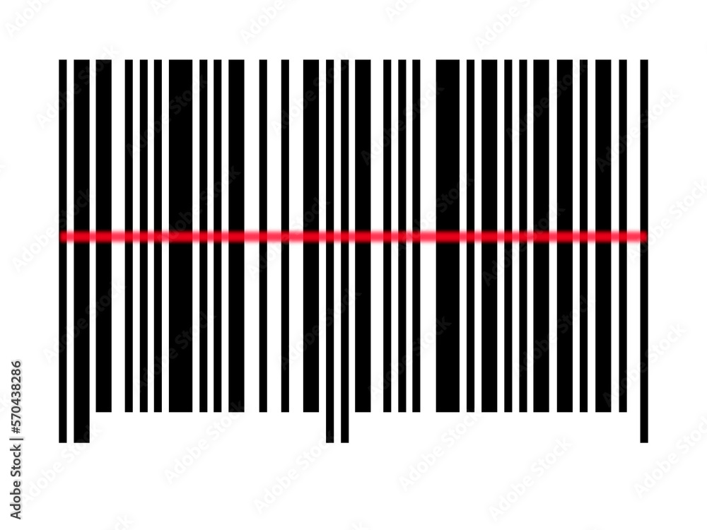 Empty Barcode With a Scan Line