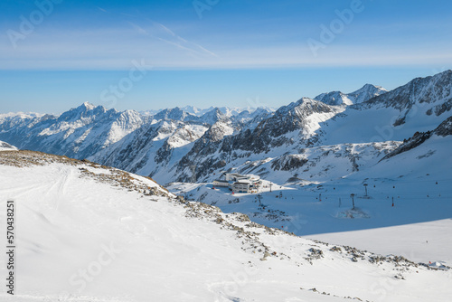 Ski resort of Stubai glacier Austria