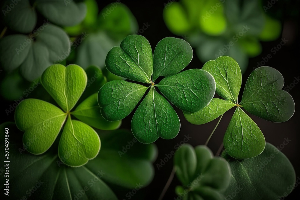 Illustrazione Stock Four leaf clover, Clover Leaves for Green