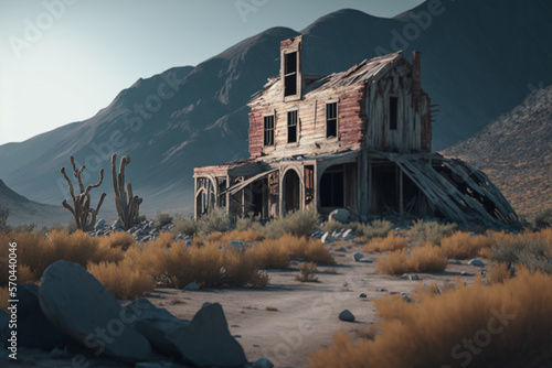 Abandoned ghost town genarative AI