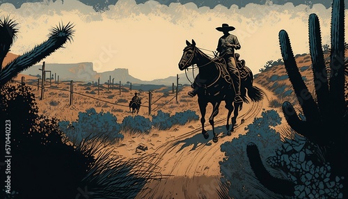 Billy the Kid on the Mexican Blackbird Trail - Generative AI