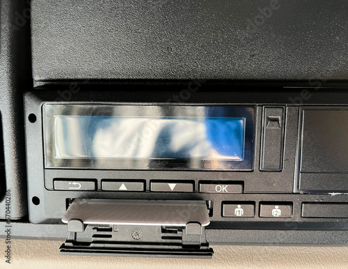 Fotografering Tachograph — a control device installed on board motor vehicles
