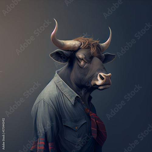 Bull NFT Art Portrait © oshene