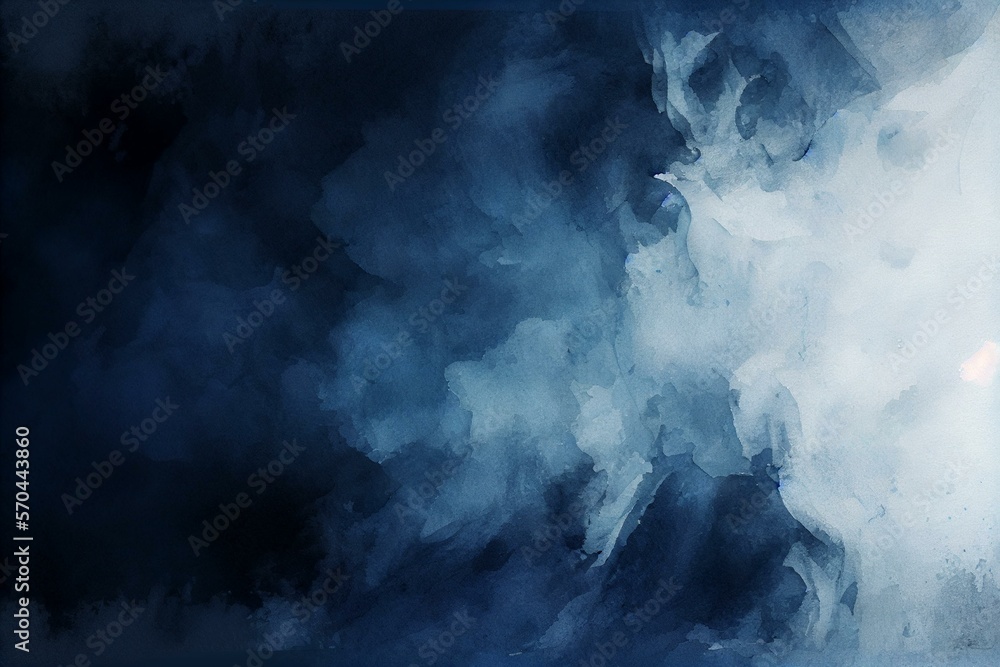 Abstract watercolor: dark blue background. grunge texture; perfect for banners and watercolor-style. AI Generated