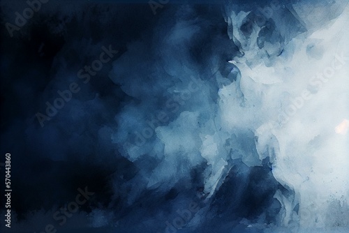 Abstract watercolor: dark blue background. grunge texture; perfect for banners and watercolor-style. AI Generated