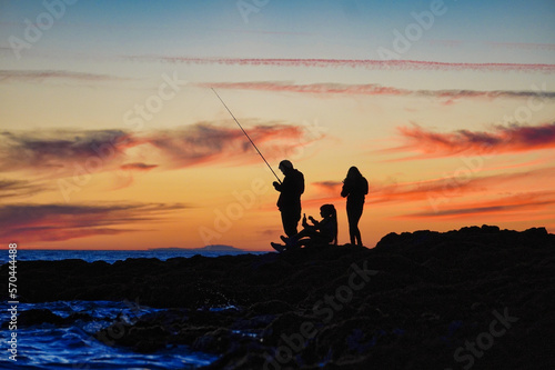 Fishing time on sunset