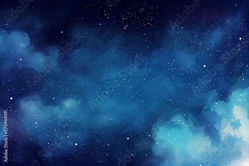 Blue watercolor space. Painting. style illustration. AI Generated