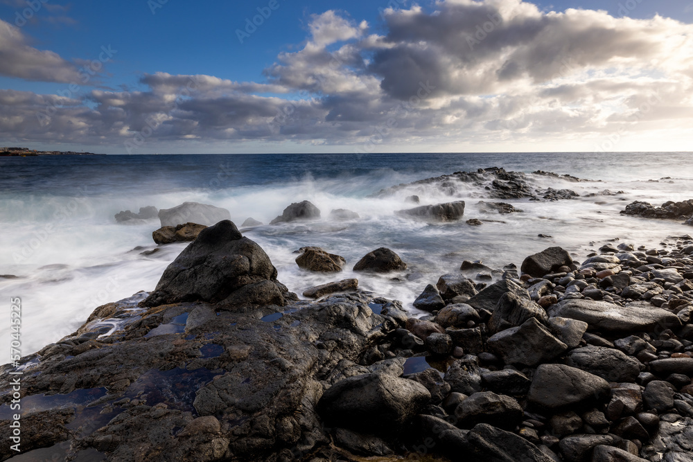 Magic sunrise at Punta de Silva with waves hitting the rocks. Magic sunrise at Punta de Silva with waves hitting the rocks.