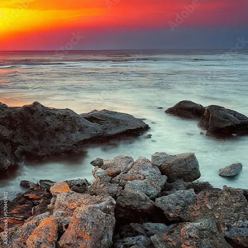 rocks and sea