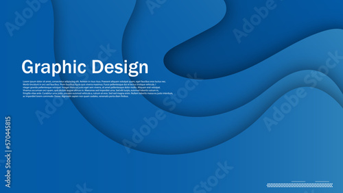 blue abstract background design, mininal stacking papercut  