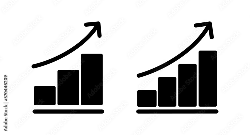 Growing graph Icon vector illustration. Chart sign and symbol. diagram icon Growing graph Icon vector illustration. Chart sign and symbol. diagram icon