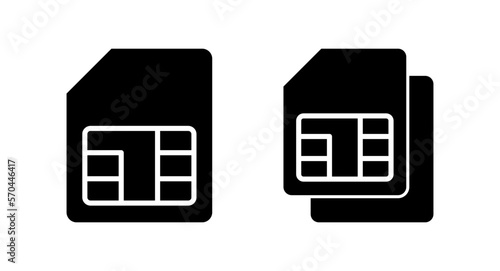 Sim card icon vector illustration. dual sim card sign and symbol