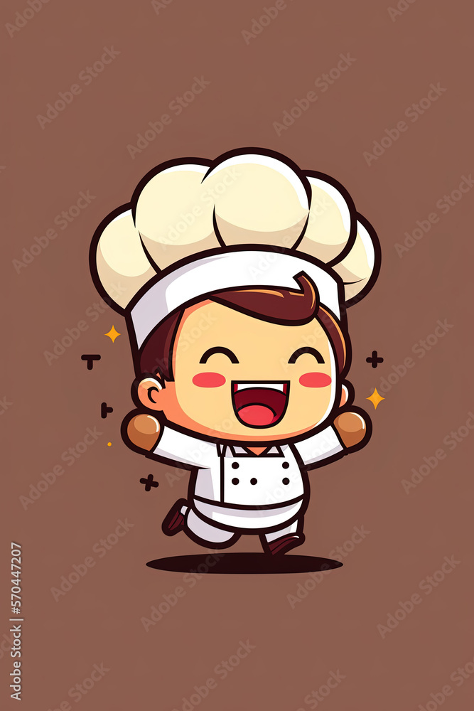 Happy chibi Chef cartoon character Happy chibi Chef cartoon character